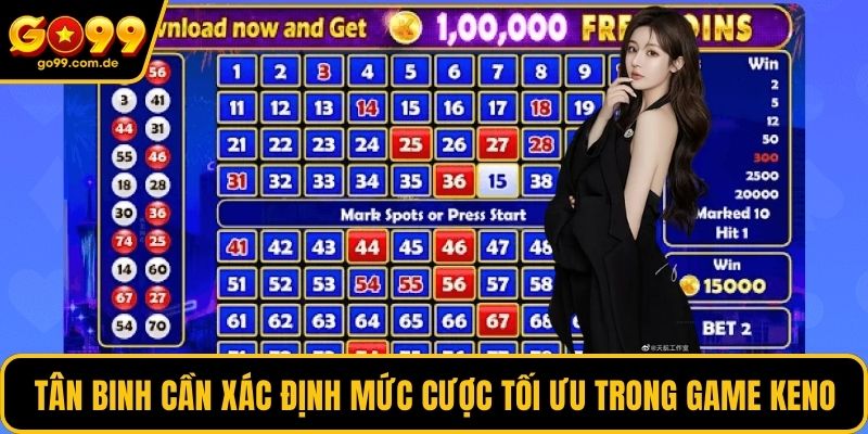 Tân binh cần xác định mức cược tối ưu trong game Keno